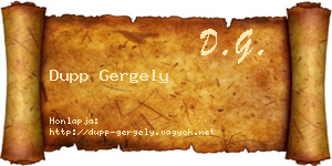 Dupp Gergely névjegykártya